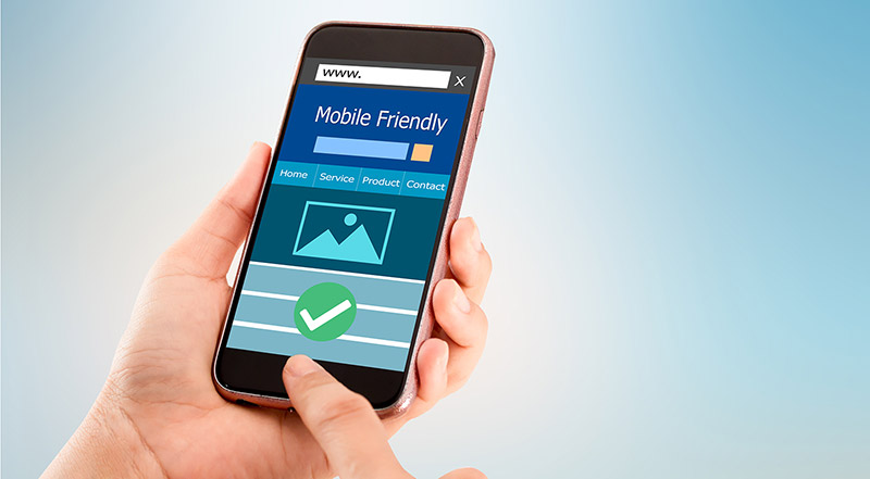 mobil s nápisem mobile friendly